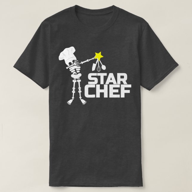 Star Koch Cook Skeleton Stars Küche Geschenk  T-Shirt (Design vorne)