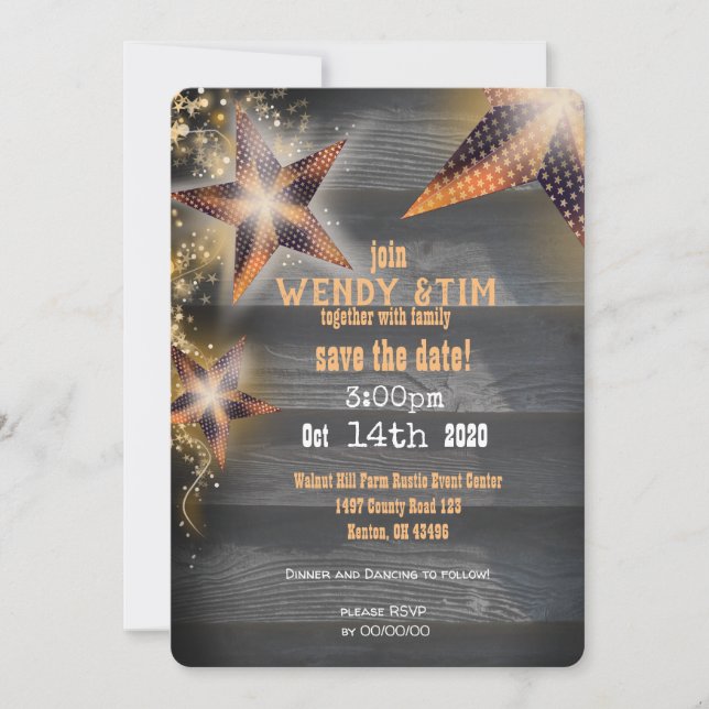 Star Lanterns & Old Wood Rustic American Ankündigung (Vorderseite)