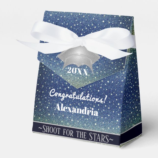 Star Light Blue Sky Graduation Party Geschenkschachtel (Vorderseite)