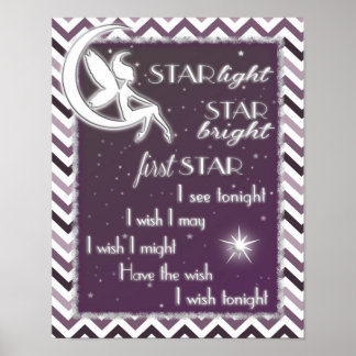 Star Light Star Bright Kinderzimmer Sign Poster