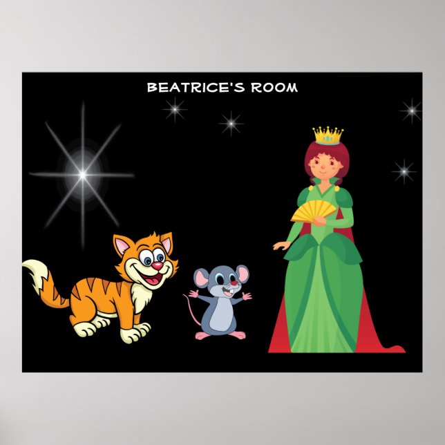 Star Light Star Bright Queen Mouse Cat Monogram Poster (Vorne)