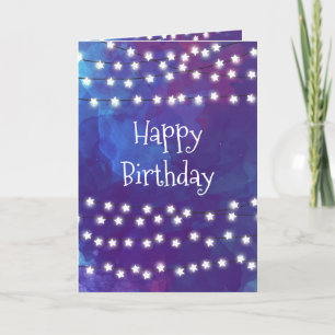 Star Lights auf Cobalt Blue Geburtstagskarte Karte