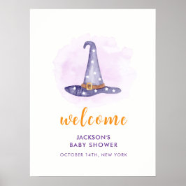 Star Little Boo Witch Hat Baby Dusche Willkommen Poster