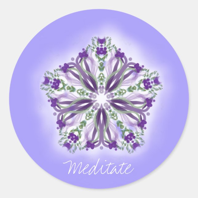 *~* Star Mandala für Meditation Runder Aufkleber (Vorderseite)