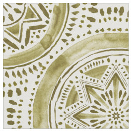 STAR MANDALA Gold Holiday Medallion Stoff