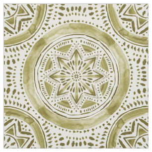STAR MANDALA Gold Holiday Medallion Stoff