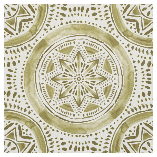STAR MANDALA Gold Holiday Medallion Stoff (Muster)