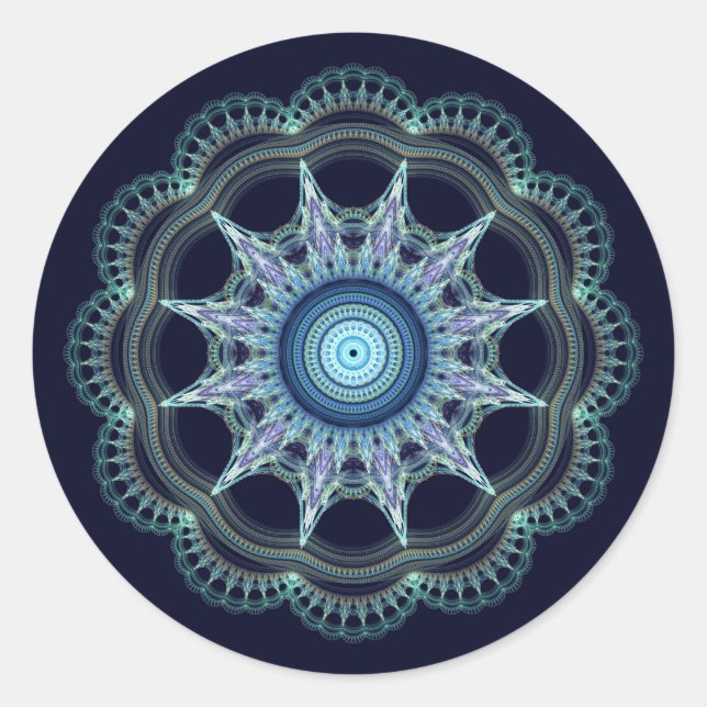Star Mandala Runder Aufkleber (Vorderseite)