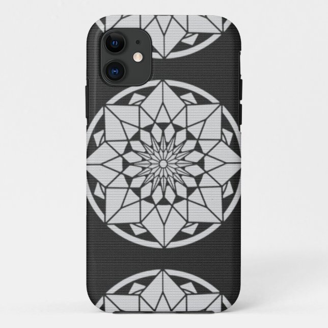 Star Mandala strickt schwarz & weiß Case-Mate iPhone Hülle (Rückseite)