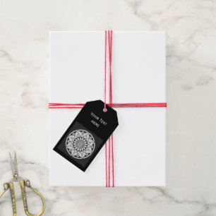 Star Mandala strickt schwarz & weiß Geschenkanhänger