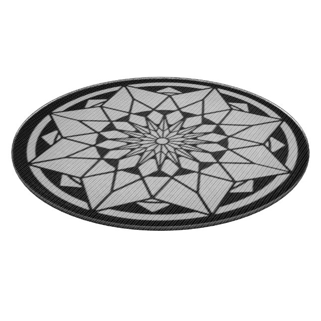 Star Mandala strickt schwarz & weiß Schneidebrett (Ecke)