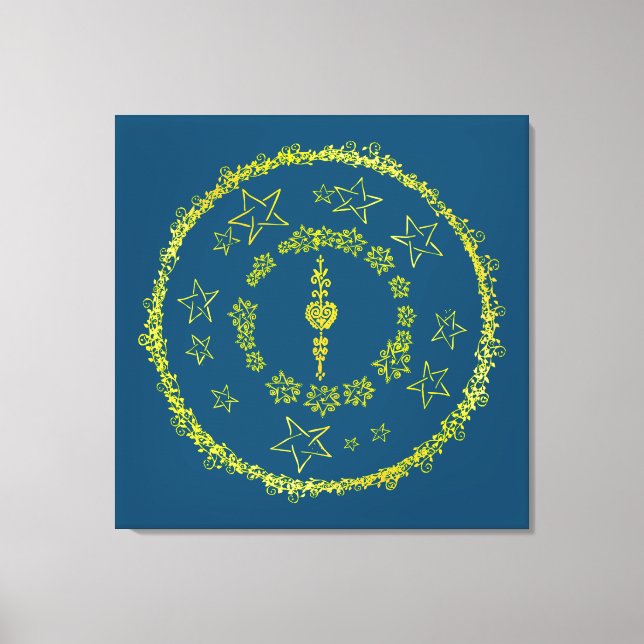 Star Mandala - Wrapped Canvas Leinwanddruck (Vorderseite)