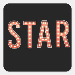 STAR Marquee Lights Quadratischer Aufkleber