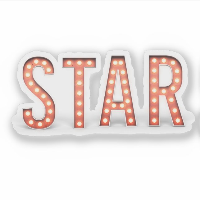 STAR Marquee Lights Vinyl Decal Aufkleber (Vorderseite)