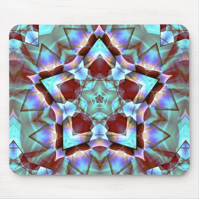 Star migriert zu Pentagon Grauen Neon Kaleidoskop Mousepad (Vorne)