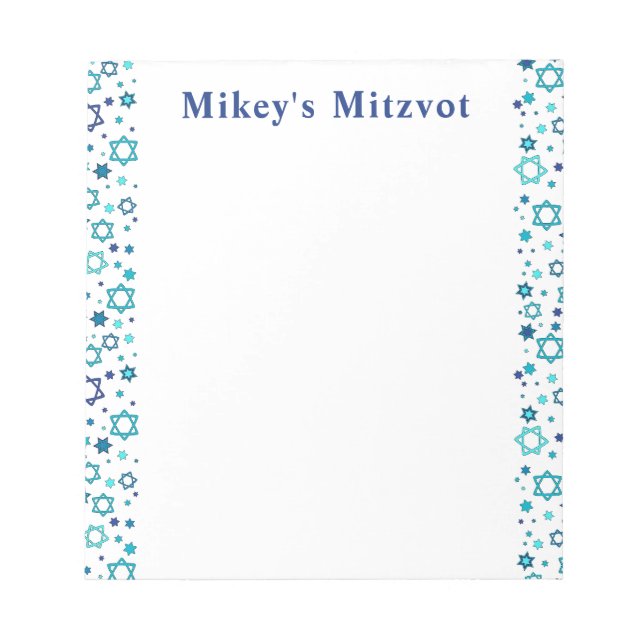 Star Mitzvah Chart - Marine Notizblock (Vorderseite)