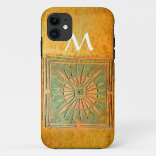 STAR MORGEN, gelb, braun, weißes Monogramm Case-Mate iPhone Hülle
