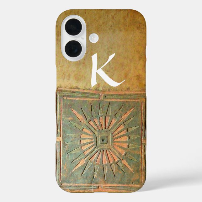 STAR MORGEN, gelb, braun, weißes Monogramm Case-Mate iPhone Hülle (Rückseite)