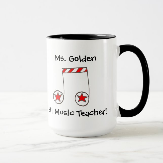 Star Musical Note Music Teacher Geschenk Tasse (Rechts)