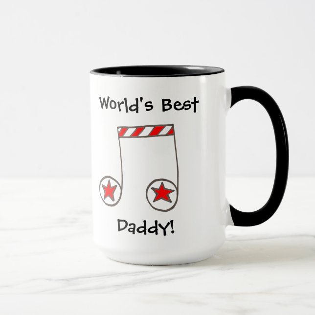 Star Musical Note World's Best Daddy Gift Tasse (Rechts)