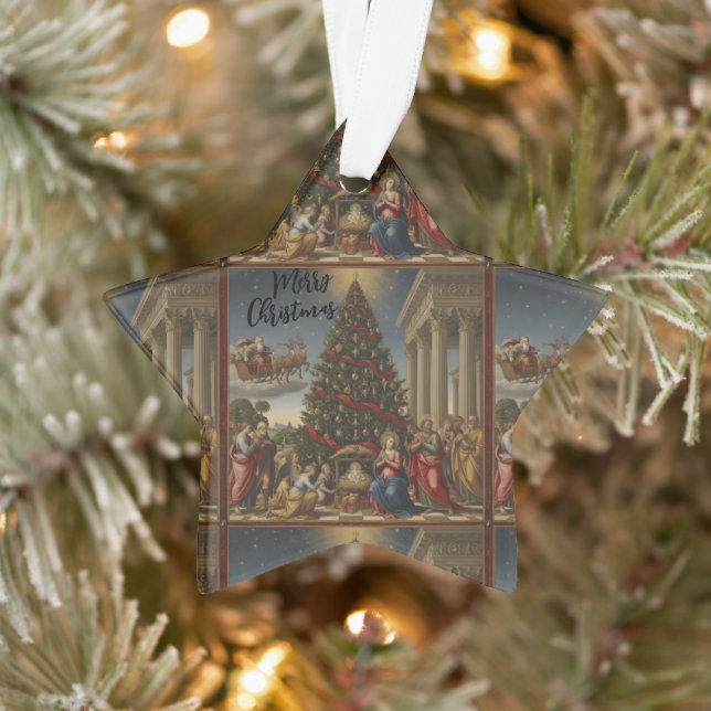 Star Nativity Christmas Santa Acrylic Ornament (Baum)