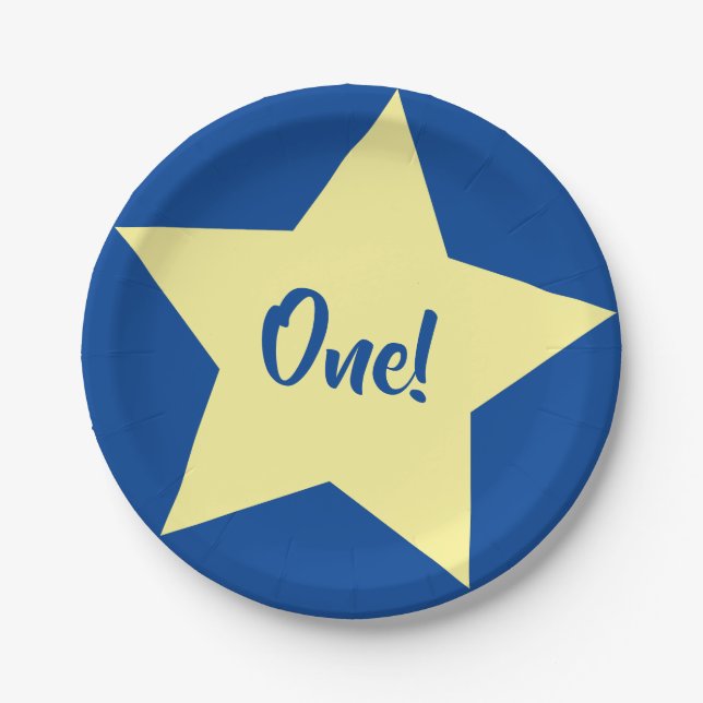 Star Niedlich Kid's Birthday Party Space Pappteller (Vorderseite)