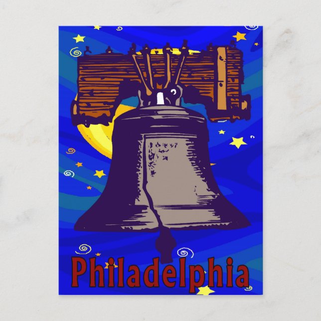 Star Night Liberty Bell Postkarte (Vorderseite)
