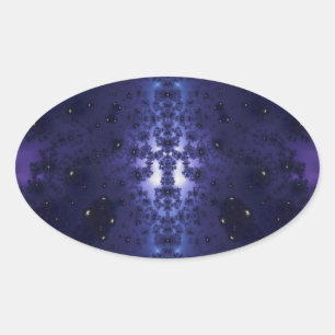 Star Night Ovaler Aufkleber