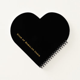 Star of Babalon Gold Logokombination Heart Shaped Notizbuch