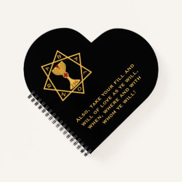 Star of Babalon Gold Logokombination Heart Shaped Notizbuch
