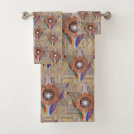 'Star of David' in Leder und Wildleder Badhandtuch Set