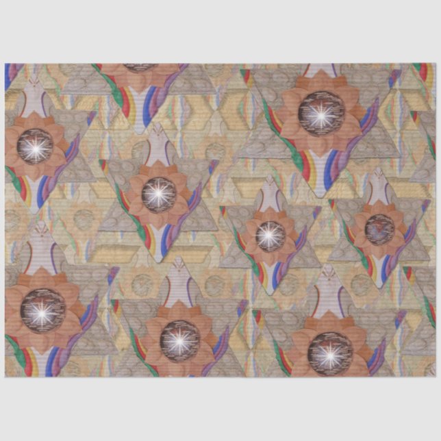 'Star of David' in Leder und Wildleder Seidenpapier (Vorderseite)