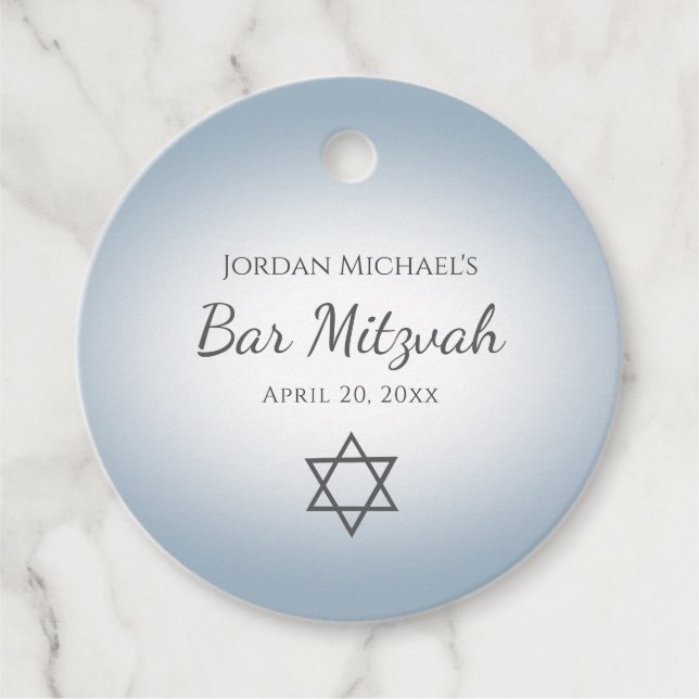 Star of David Simple Blue Bar Mitzvah Geschenkanhänger (Vorderseite)