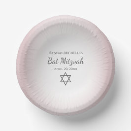 Star of David Simple Pretty Blush Pink Bat Mitzvah Pappteller