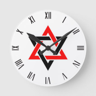 Star of David symbol Runde Wanduhr