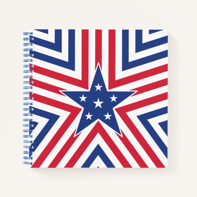 Star of Freedom (Stripe) Notizbuch (Vorderseite)