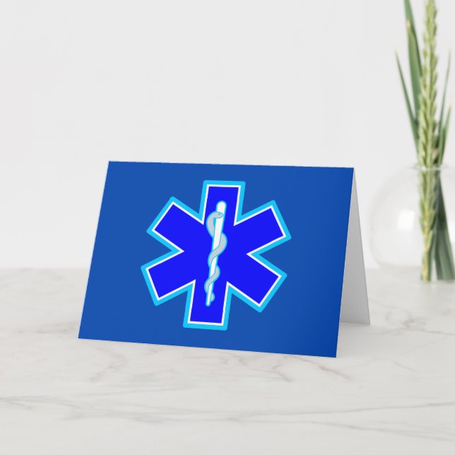 Star of Life Paramedic Symbol EMS Blue Karte (Vorderseite)