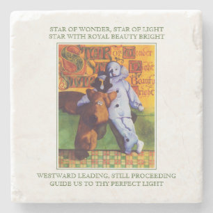 STAR OF WONDER Marble Stone Untersetzer + Texte