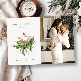 Star Ornament Pine Fauna Foto Frohe Weihnachten