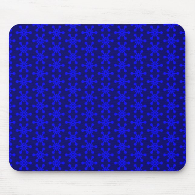 Star Pattern - Blau auf Navy Blue Mousepad (Vorne)