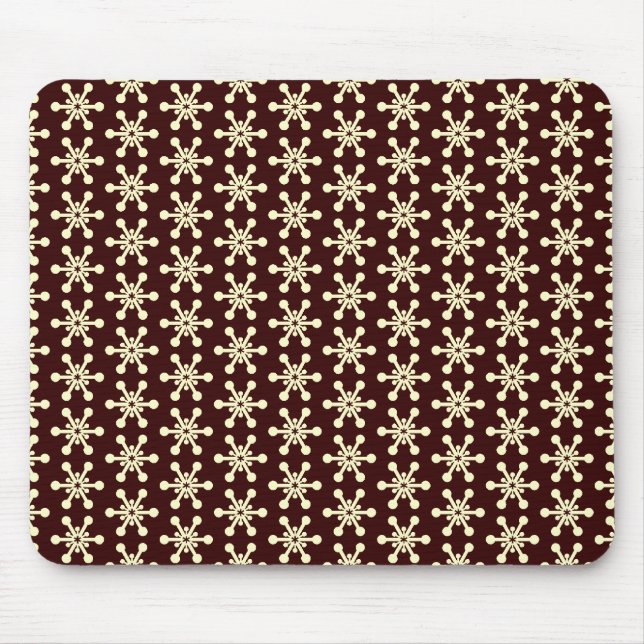 Star Pattern - Creme auf Dunkelbraun Mousepad (Vorne)