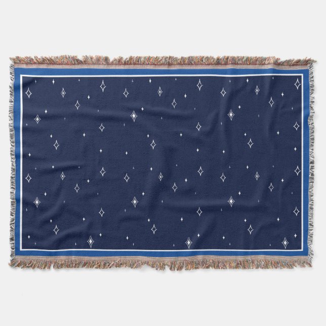 Star Pattern Throw Blanket - Blau Decke (Vorderseite)