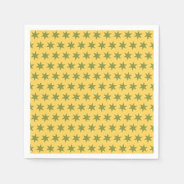 Star Pattern Trending Colors Gold Green Yellow Serviette