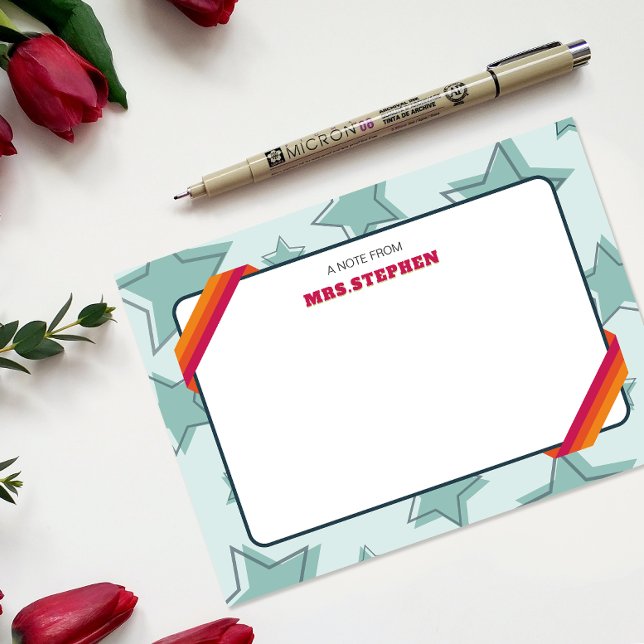 Star Personalisiert Teacher End of the Year Note Dankeskarte (Star Personalized Teacher End of the Year Note Thank You Card)