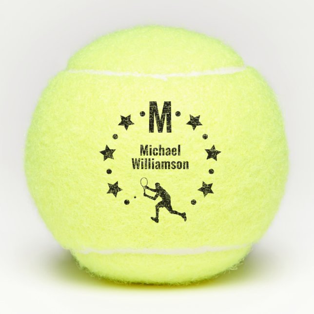 Star Player Mit Monogramm Tennisbälle (Vorderseite)