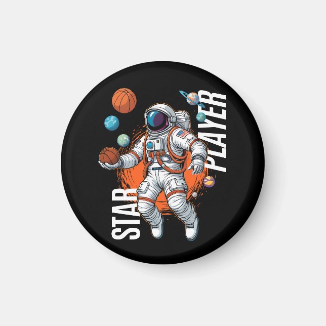 Star Player - Space Basketball Vibes Magnet (Vorne)