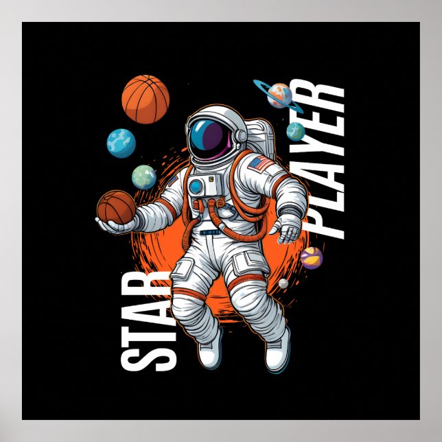 Star Player - Space Basketball Vibes Poster (Vorne)
