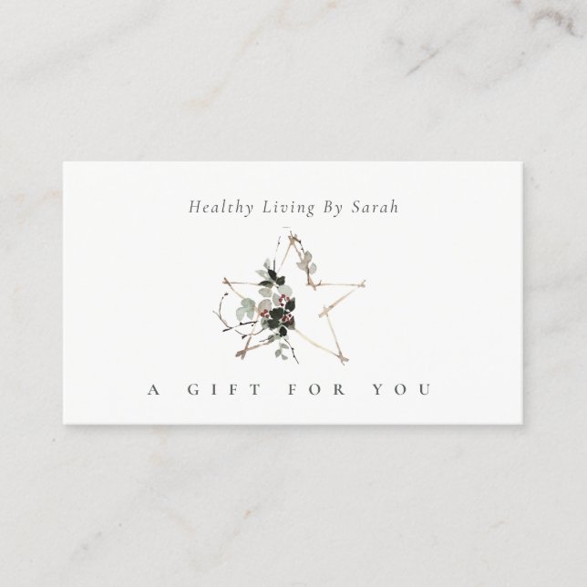 Star Poinsettia Leafy Festival - Geschenkgutschein Visitenkarte (Vorderseite)