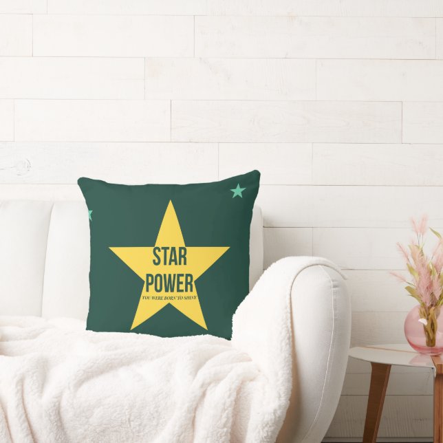 Star Power — 90s Retro Throw Pillow  Kissen (Liege)