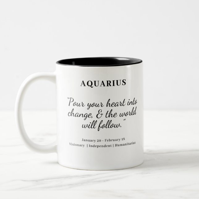 Star Power: Aquarius Astrologie Tasse (Links)